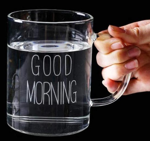 تصویر  لیوان طرح Good Morning مدل استوانه ای بزرگ